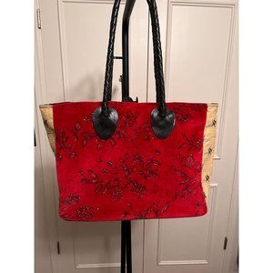 Nordic House Fabric and Leather Tote  NWOT